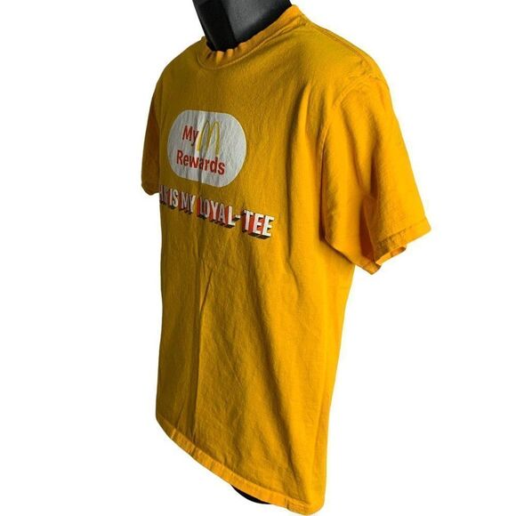 McDonalds Uniform Crewneck T Shirt S Orange Short Sleeves Rewards Loyal Tee - Picture 3 of 5